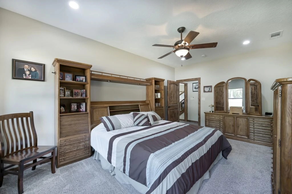 Huntsville Barndominium Builder shows Master Bedroom