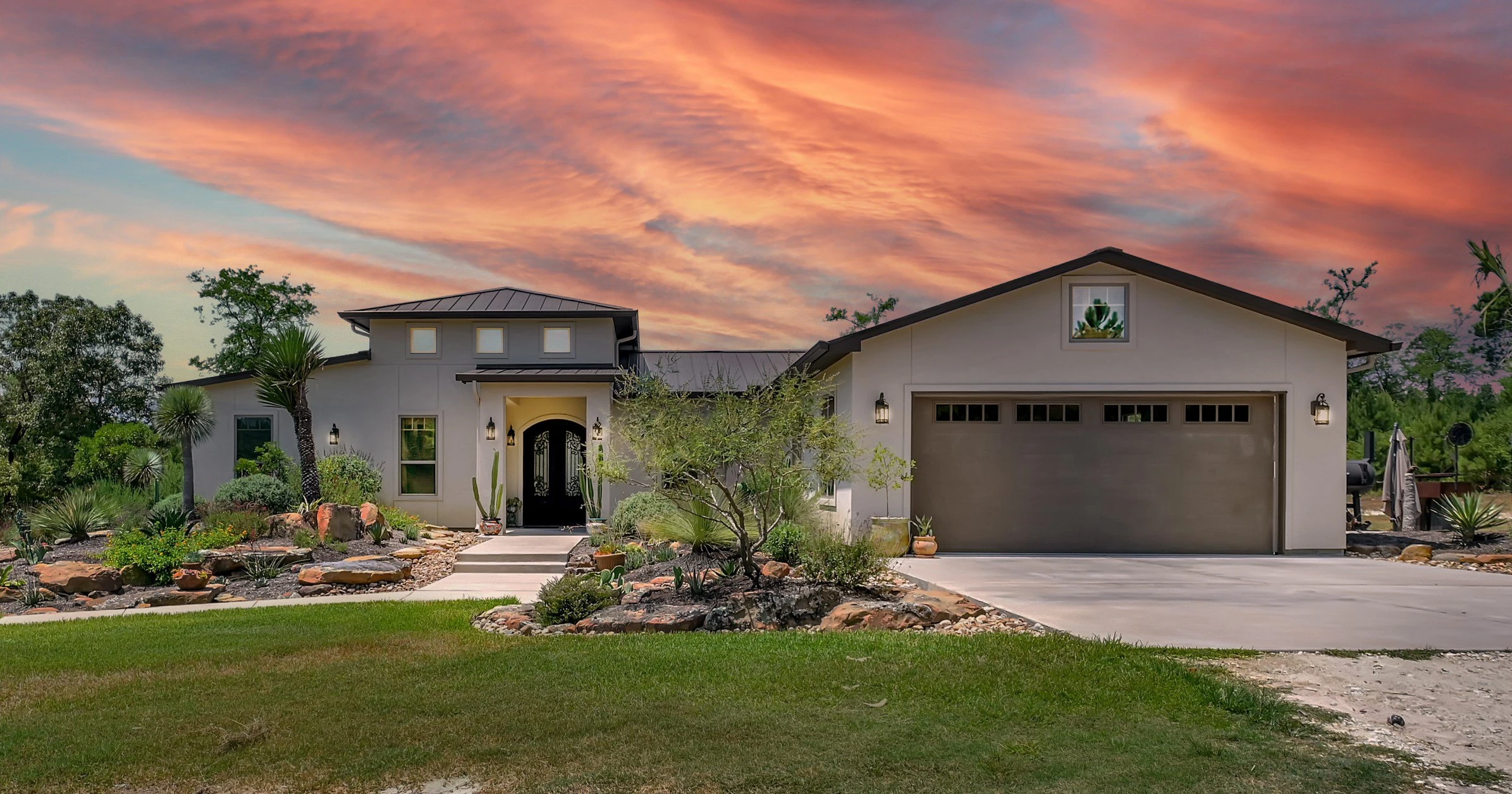 Alt Sunset view for Huntsville Home Builder for Hacienda Spanish Style